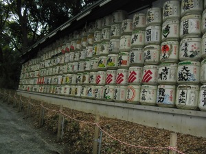 Barrels of sake...