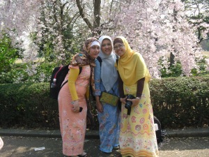 Sakura, batik, and us :-)